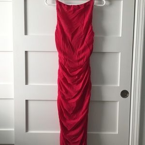 Vintage DKNY strappy dress rouched side small pink